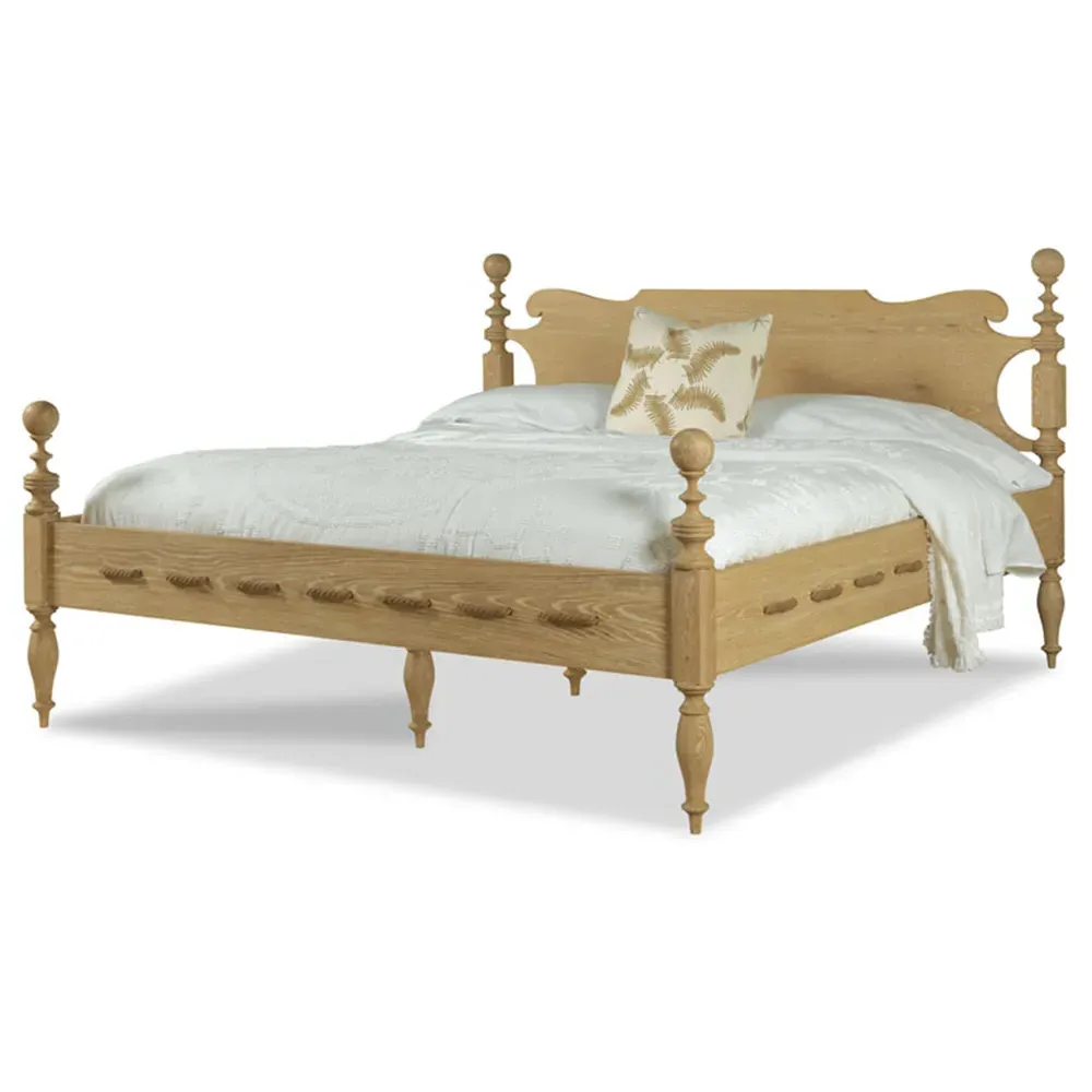 Saltwater French Country Queen Size Bed Frame - Brown, Oak