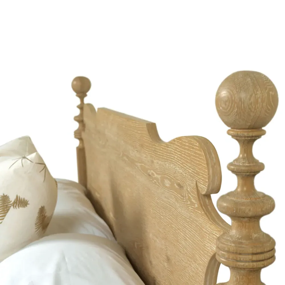 Saltwater French Country Queen Size Bed Frame - Brown, Oak