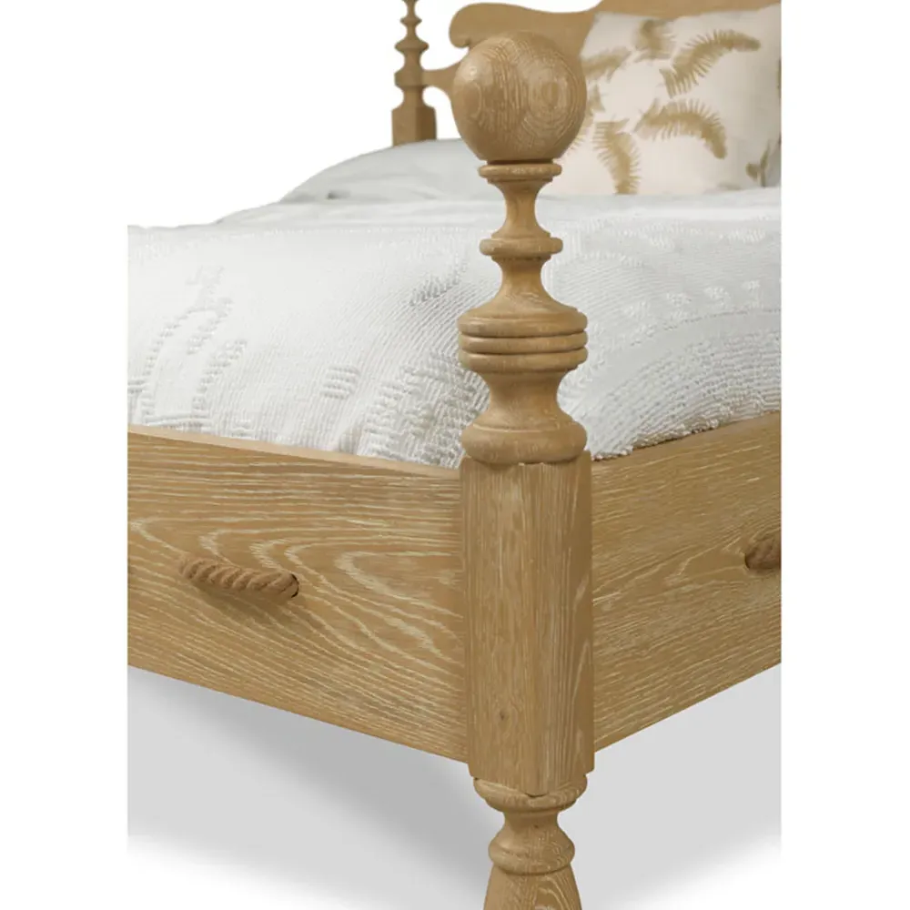 Saltwater French Country Queen Size Bed Frame - Brown, Oak