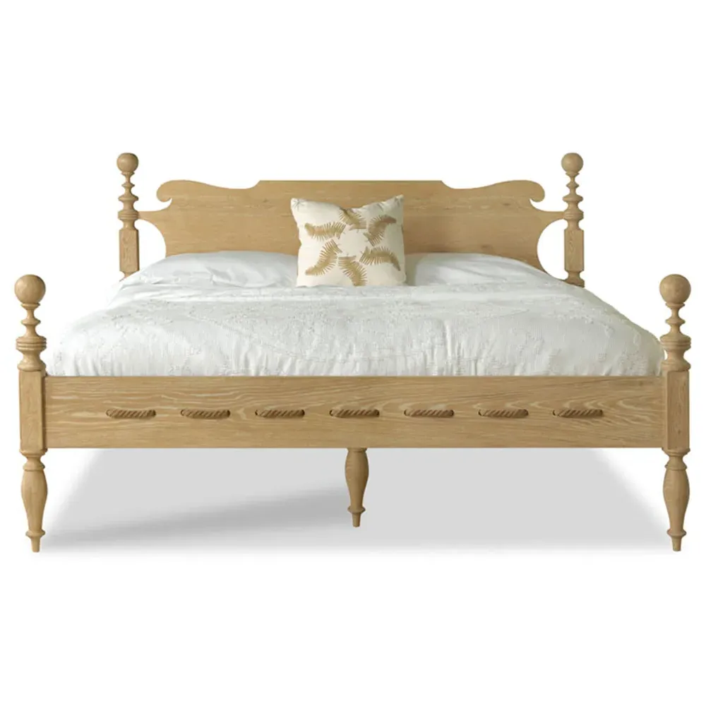 Saltwater French Country Queen Size Bed Frame - Brown, Oak image