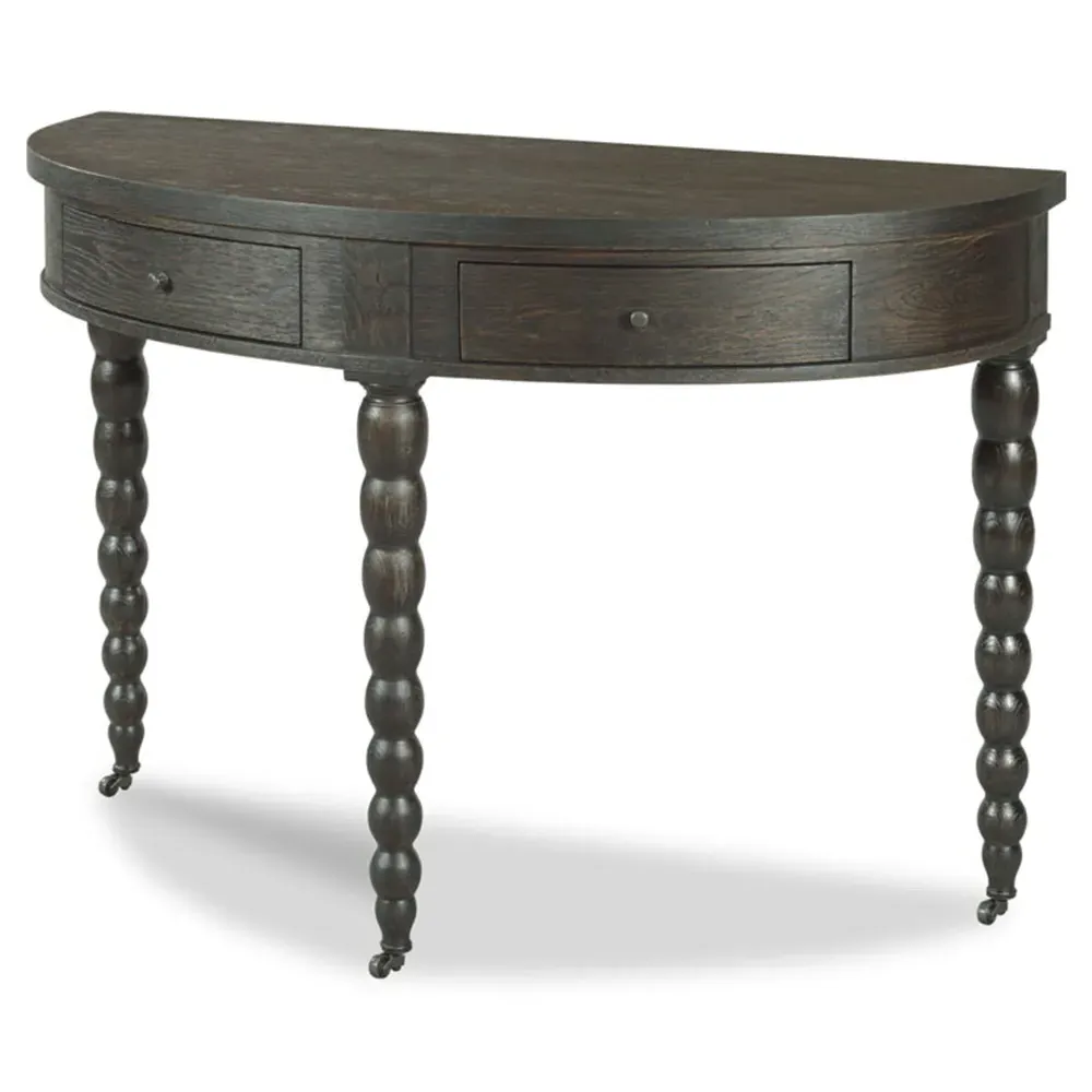 Salutation Demilune Console Table - Black, Oak