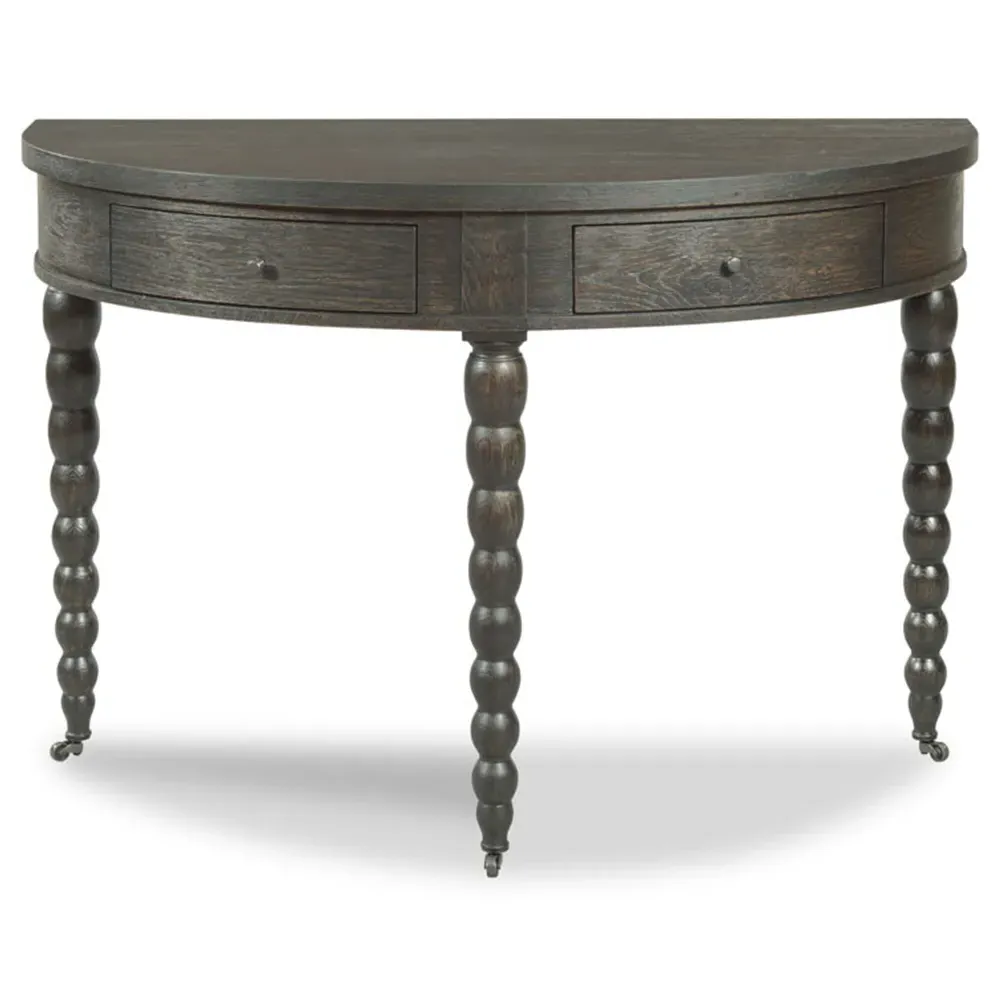 Salutation Demilune Console Table - Black, Oak image