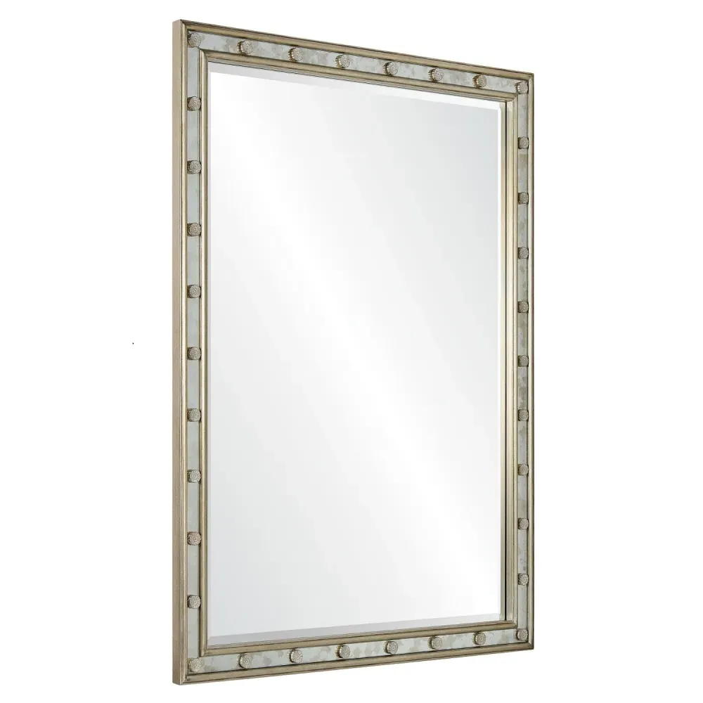 Sam Carved Wall Mirror - Grey Silver