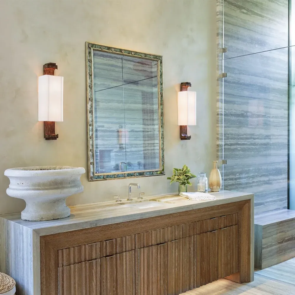 Sam Carved Wall Mirror - Grey Silver