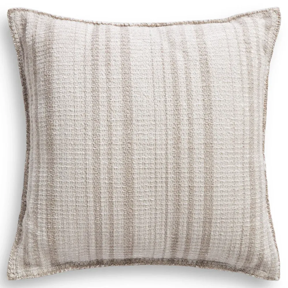 Sam French Country Linear Throw Pillow - White, Cotton
