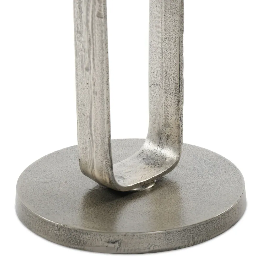 Sam Round Side Table - Silver, Aluminum