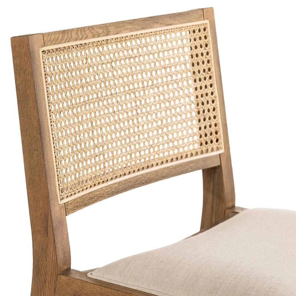 Samantha Bar Stool - White, Performance Fabric