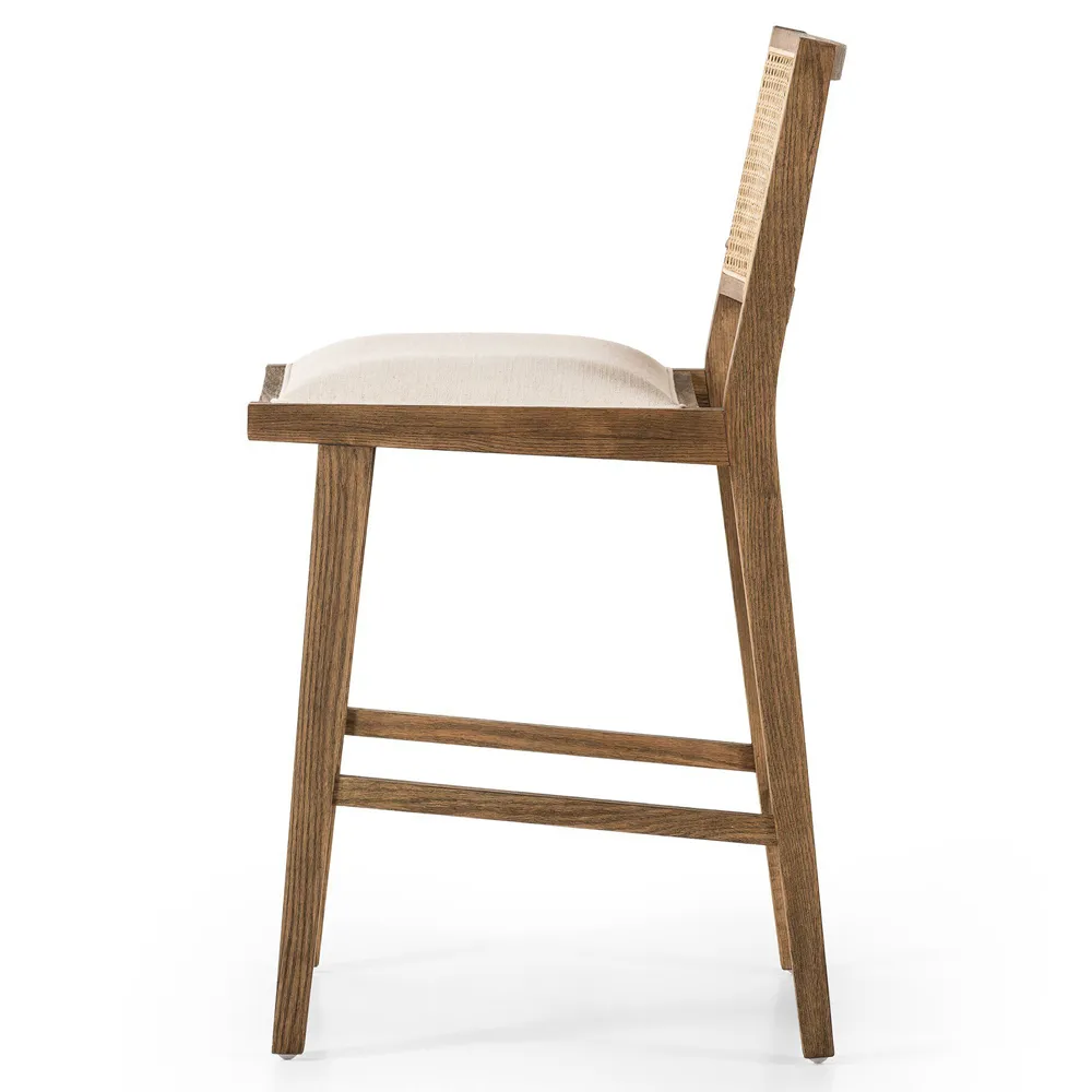 Samantha Counter Stool - White, Performance Fabric