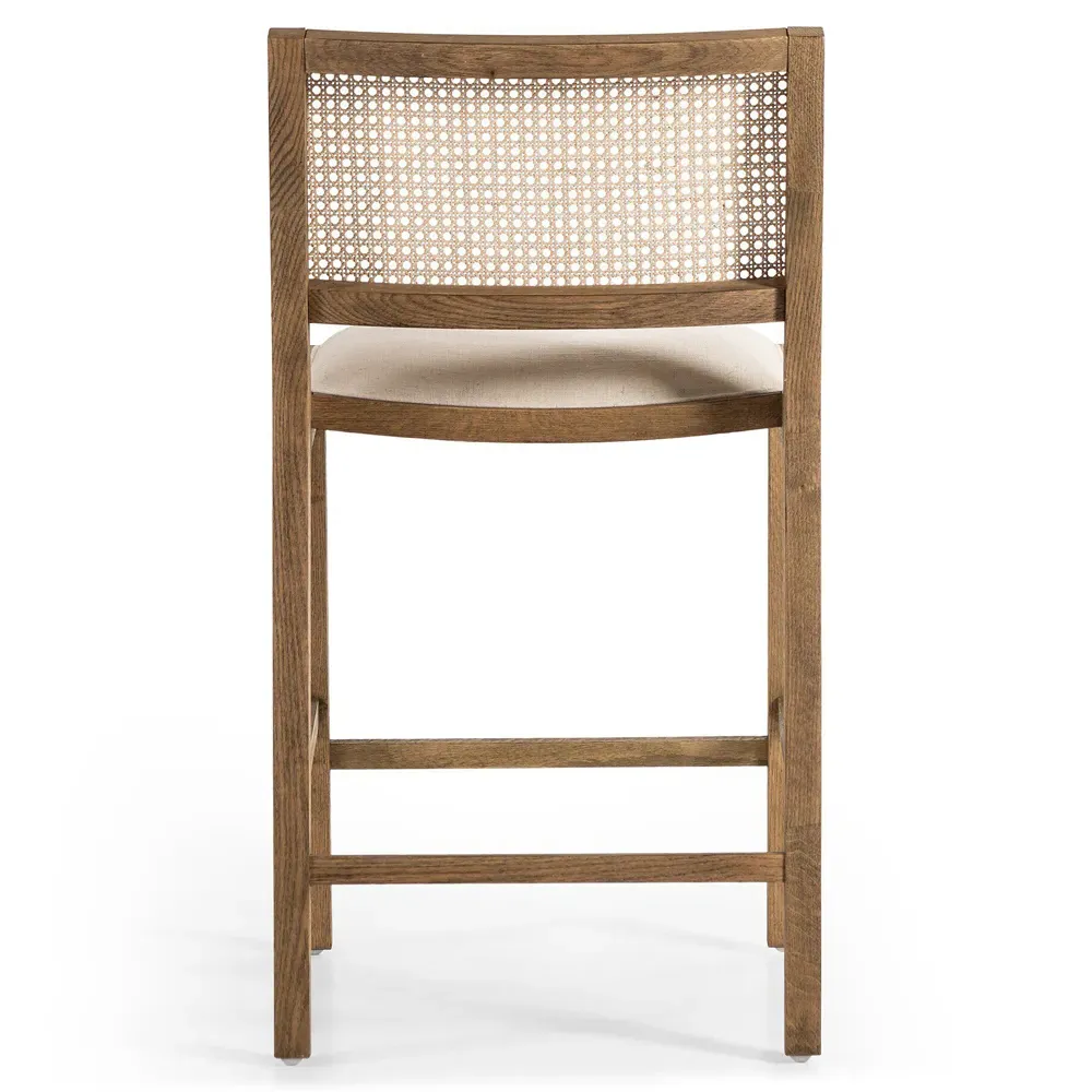 Samantha Counter Stool - White, Performance Fabric