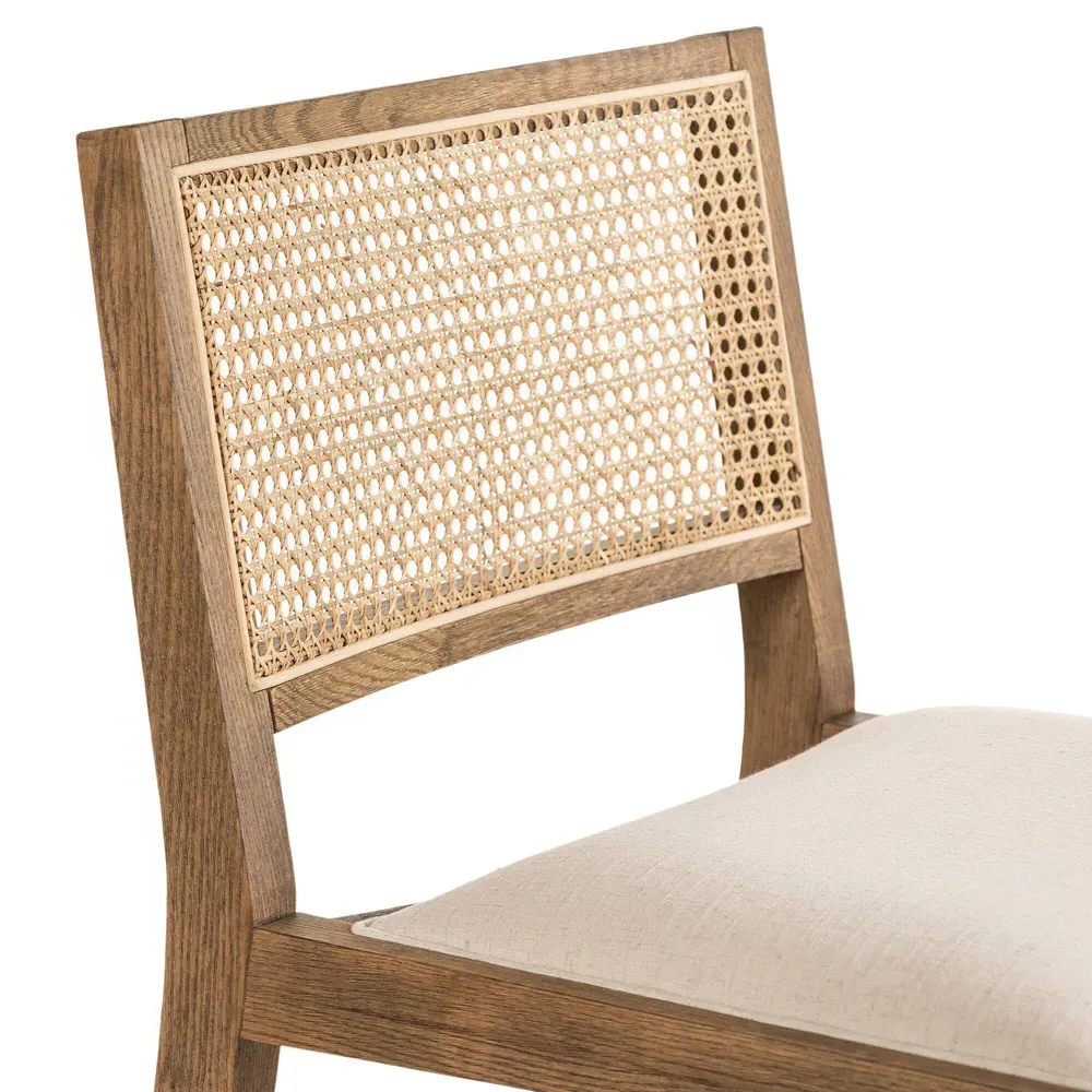 Samantha Counter Stool - White, Performance Fabric