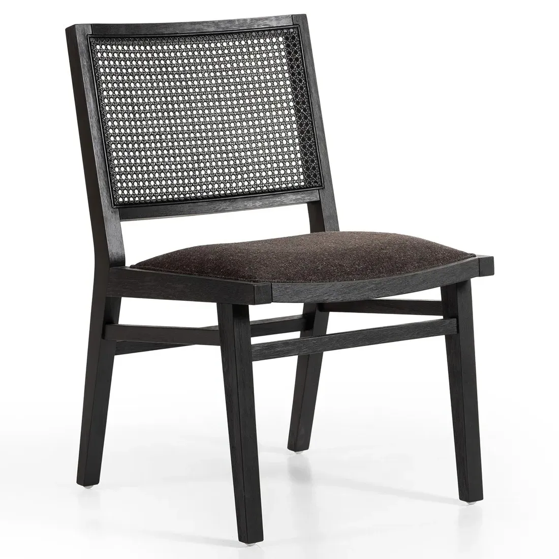 Samantha Dining Chair with Cane Back - Grey, Beech Wood