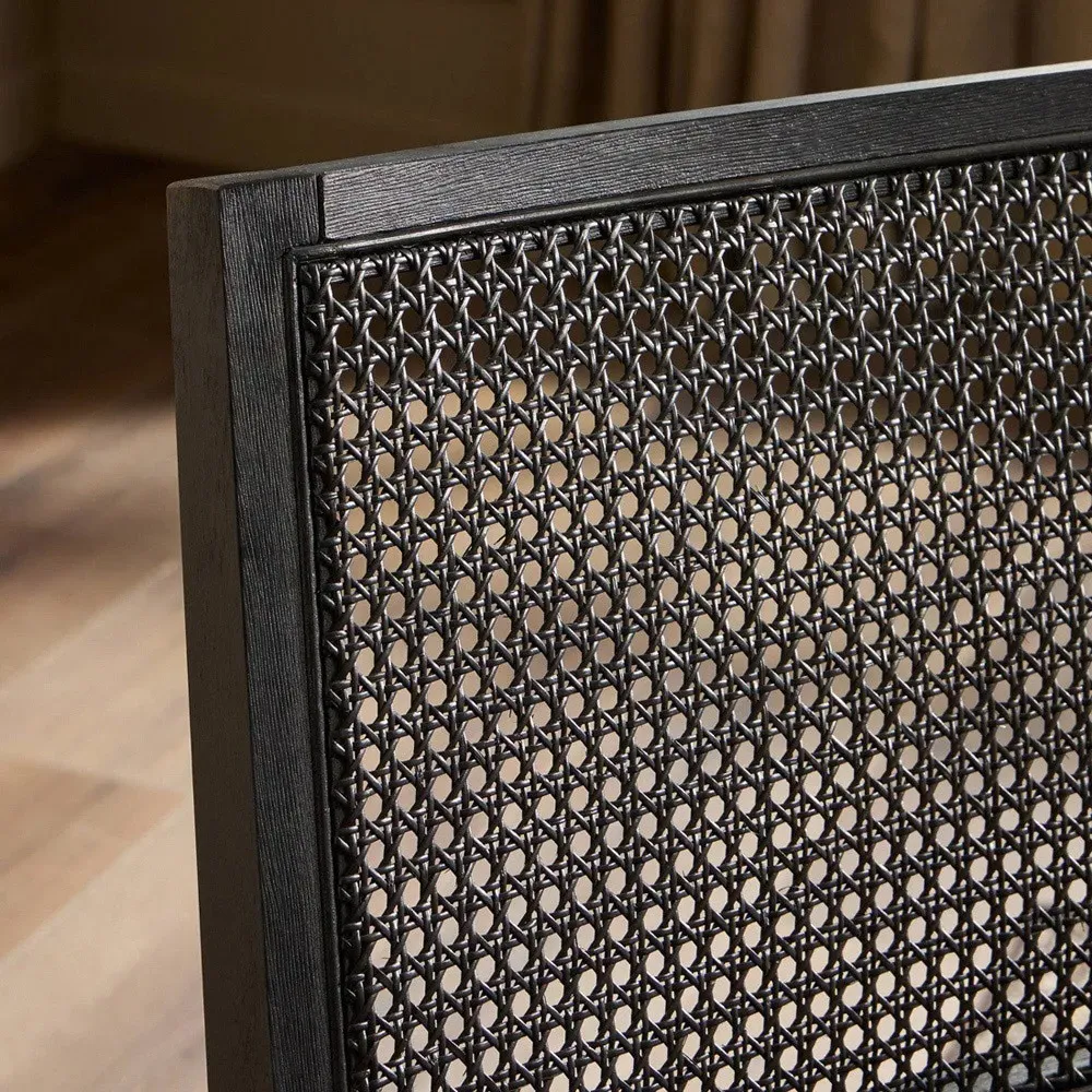 Samantha Dining Chair with Cane Back - Grey, Beech Wood