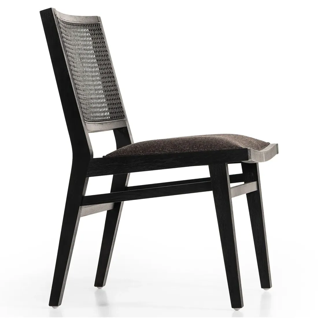 Samantha Dining Chair with Cane Back - Grey, Beech Wood