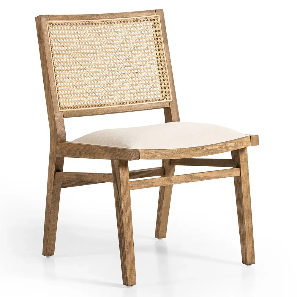 Samantha Dining Side Chair - White, Performance Fabric