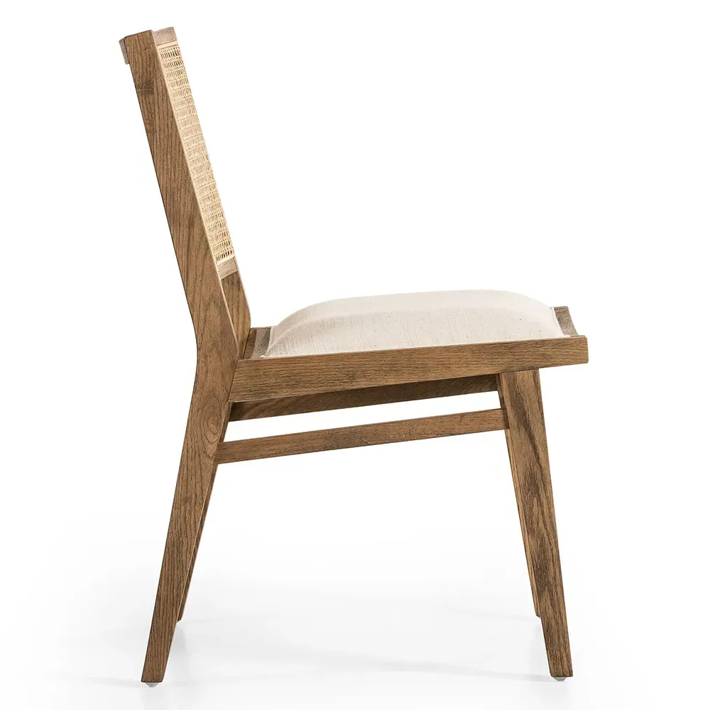 Samantha Dining Side Chair - White, Performance Fabric