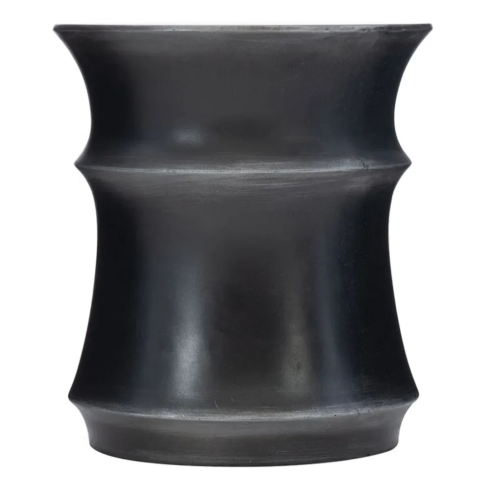 Samantha Round Outdoor Side Table - Black, Concrete