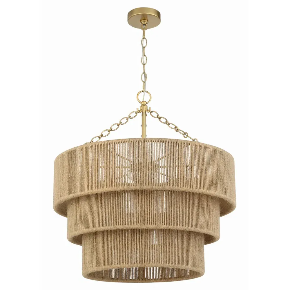 Samara 10 Light Chandelier - Brown, Jute