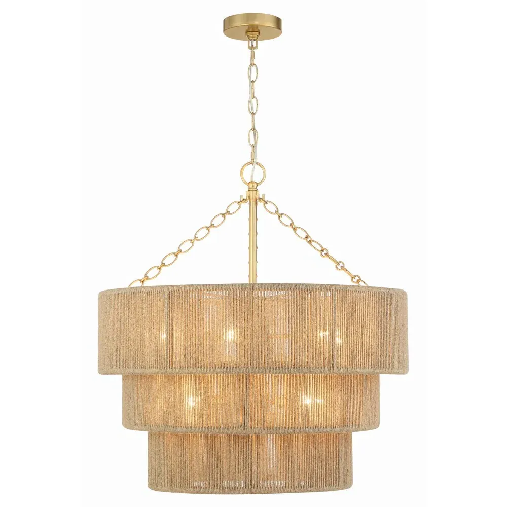 Samara 10 Light Chandelier - Brown, Jute