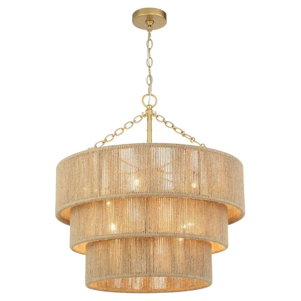 Samara 10 Light Chandelier - Brown, Jute image