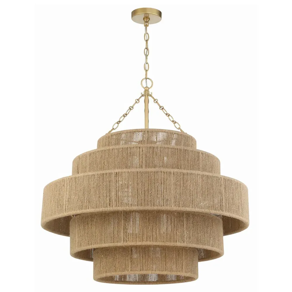 Samara 20 Light Chandelier - Brown, Jute