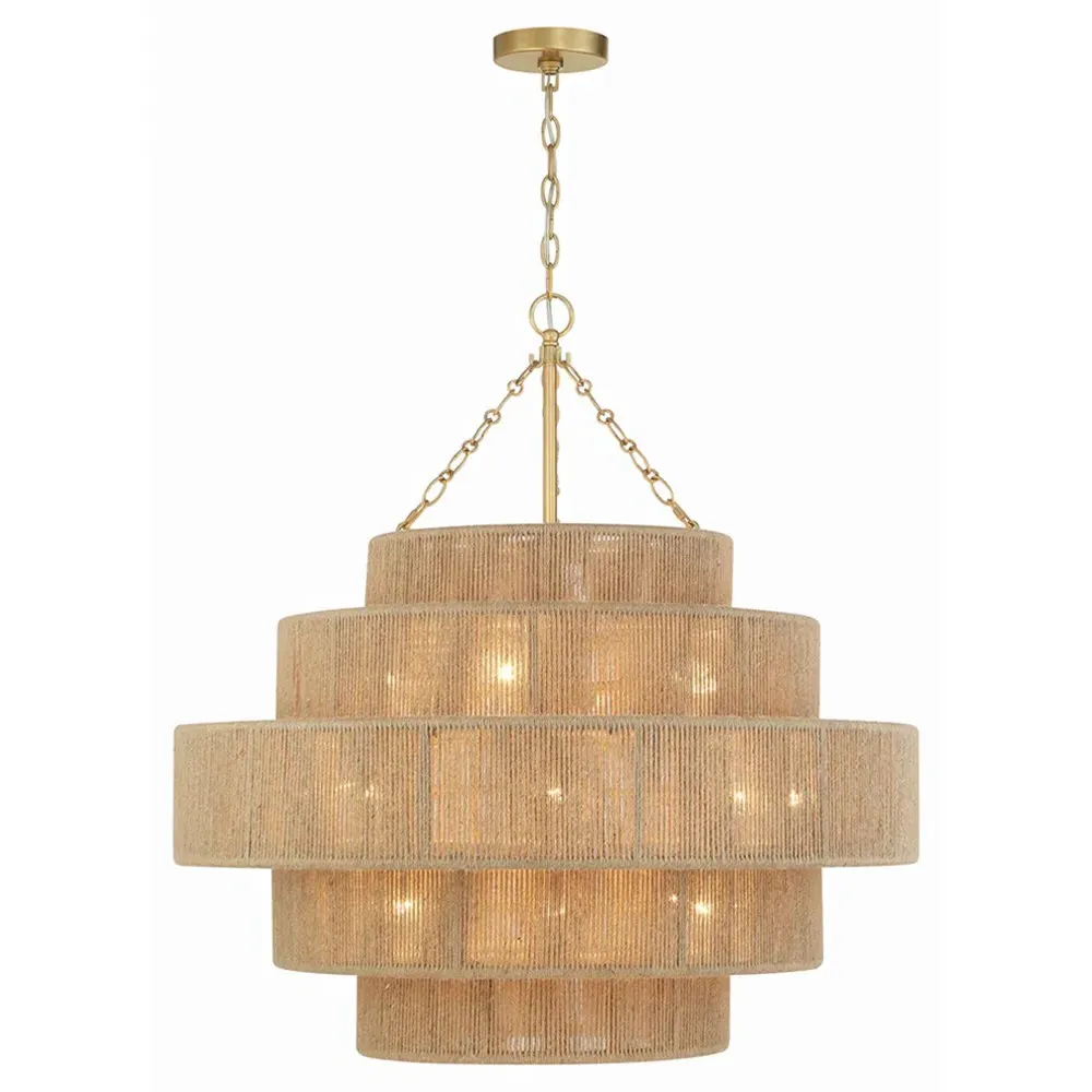 Samara 20 Light Chandelier - Brown, Jute