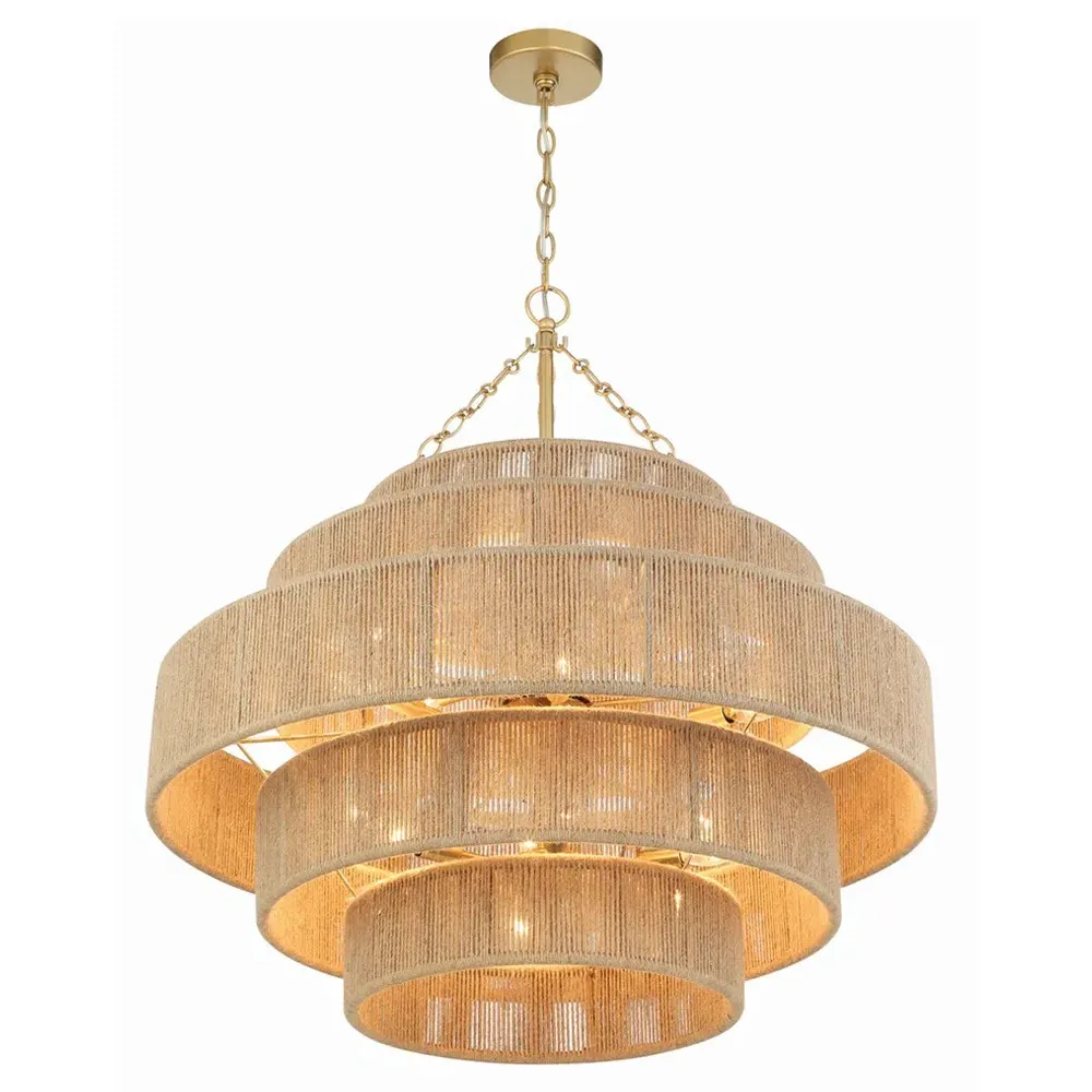 Samara 20 Light Chandelier - Brown, Jute
