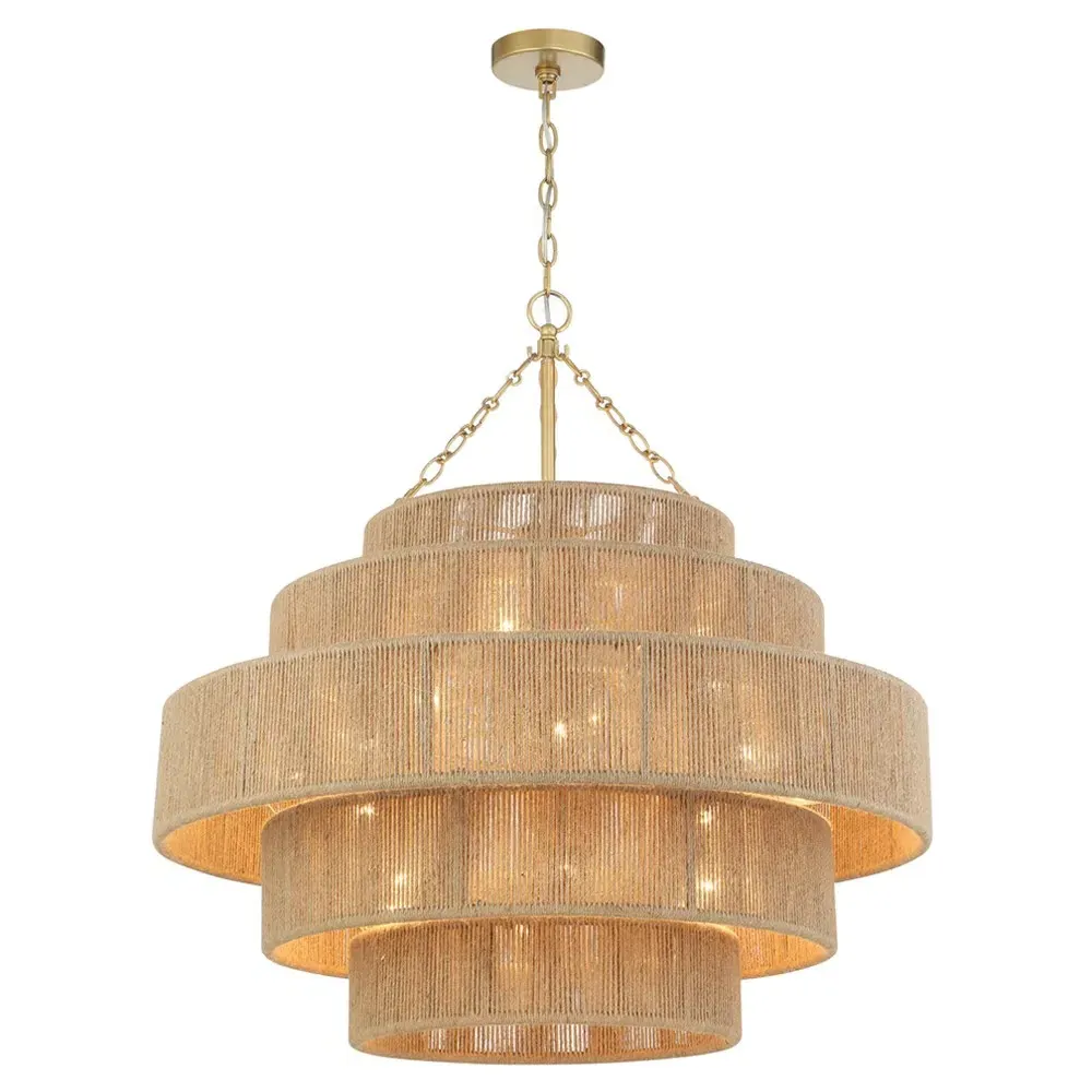 Samara 20 Light Chandelier - Brown, Jute