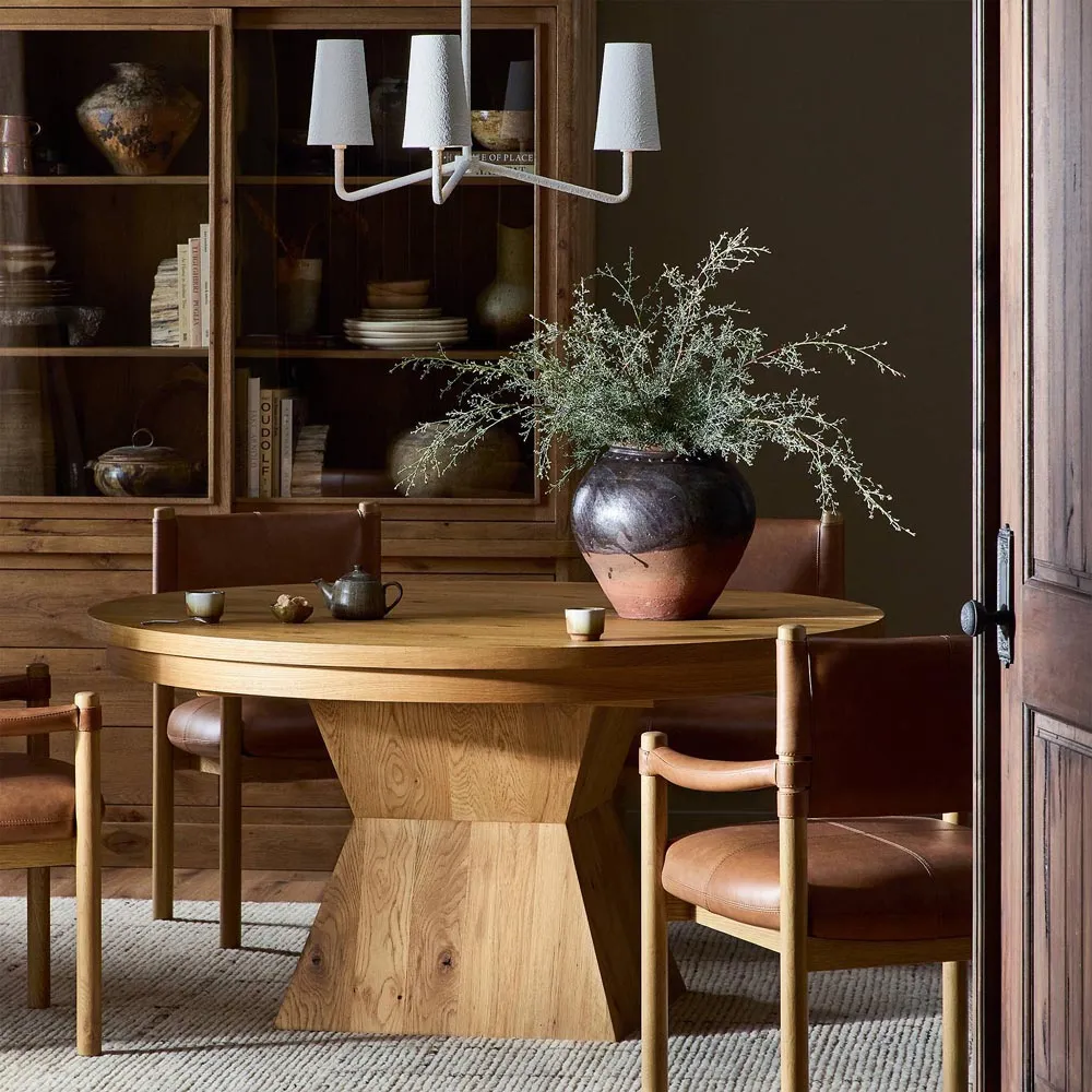 Samia Oval Extendable Dining Table - Brown, Oak