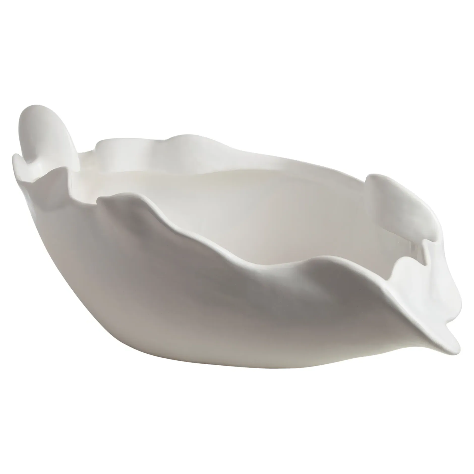 Samuel Large Decorative Bowl - White, Ceramic