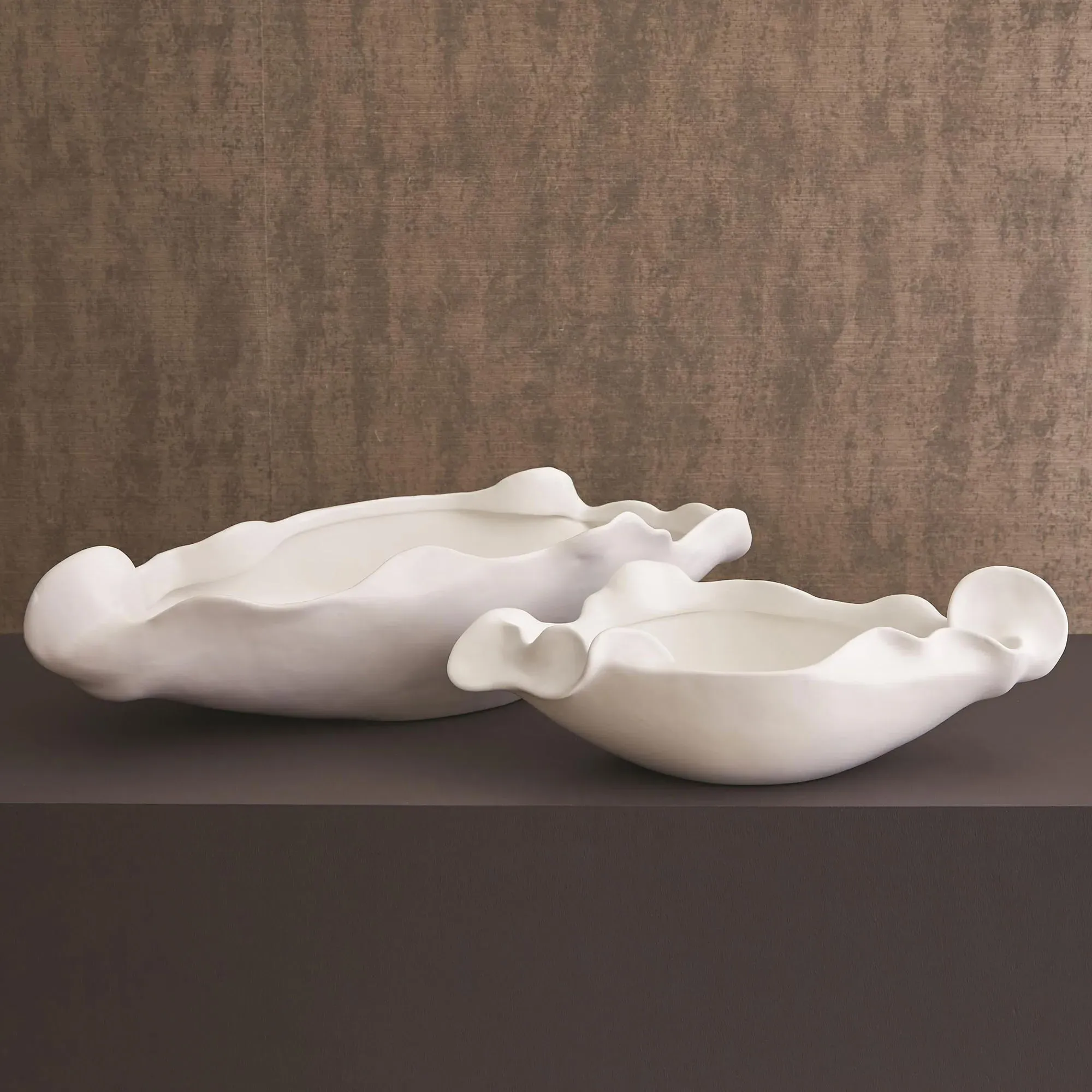 Samuel Large Decorative Bowl - White, Ceramic