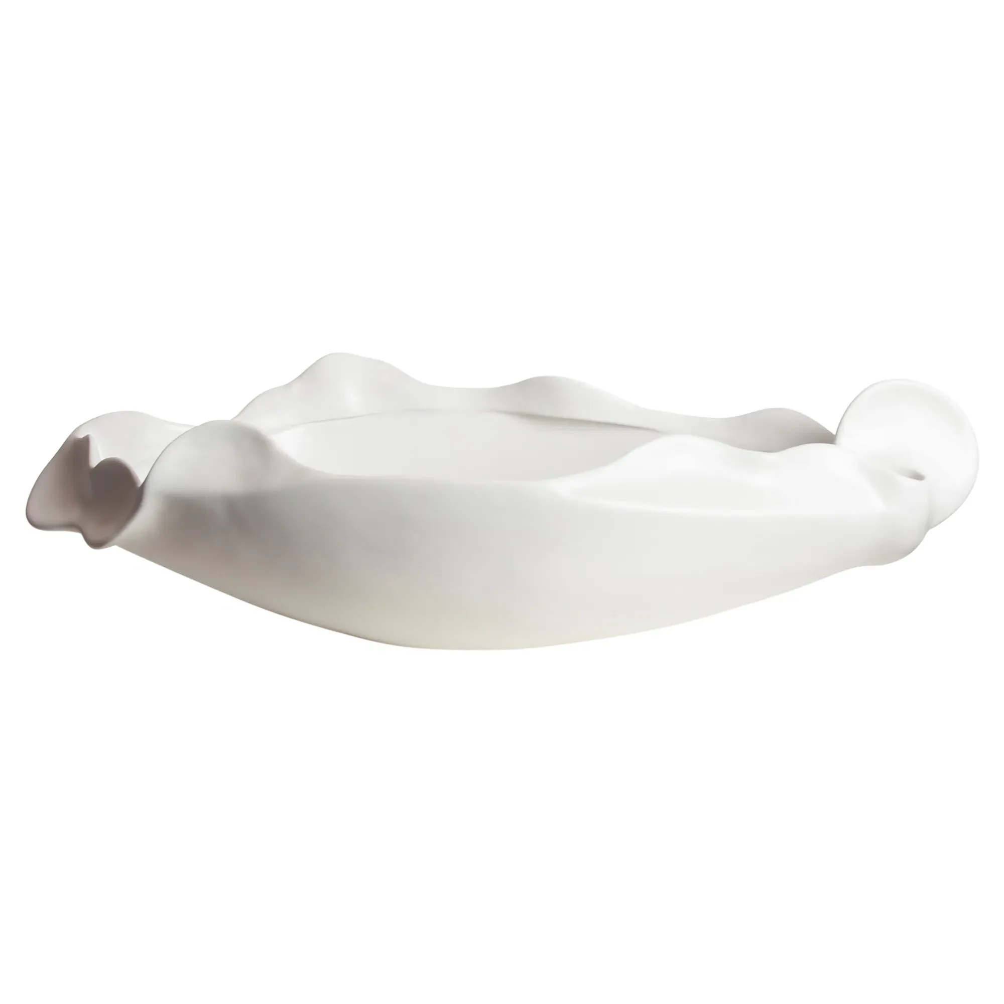 Samuel Large Decorative Bowl - White, Ceramic