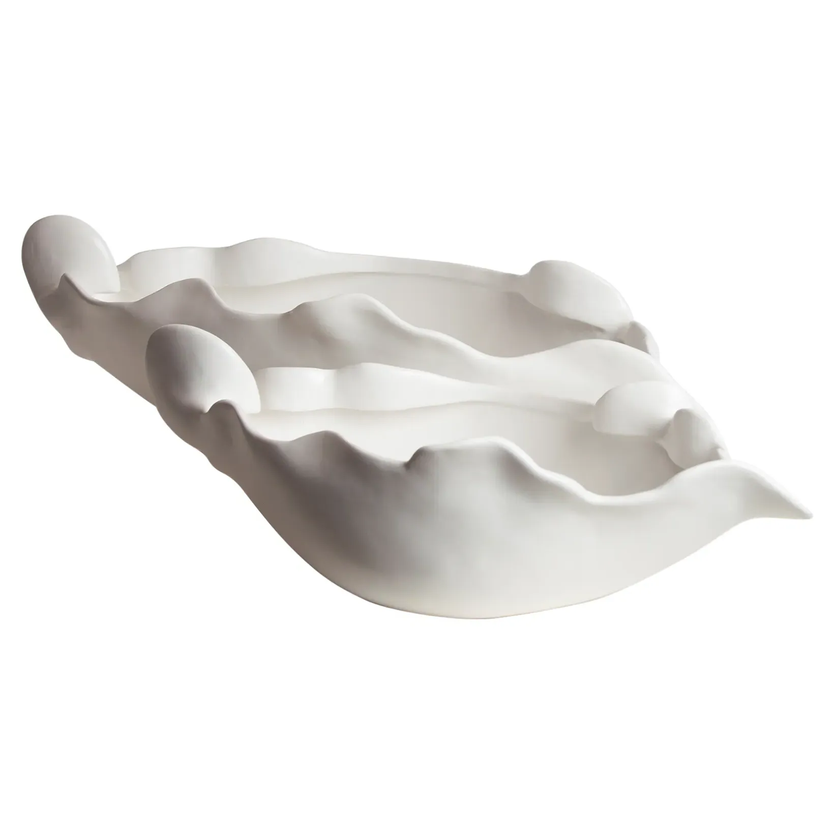Samuel Large Decorative Bowl - White, Ceramic