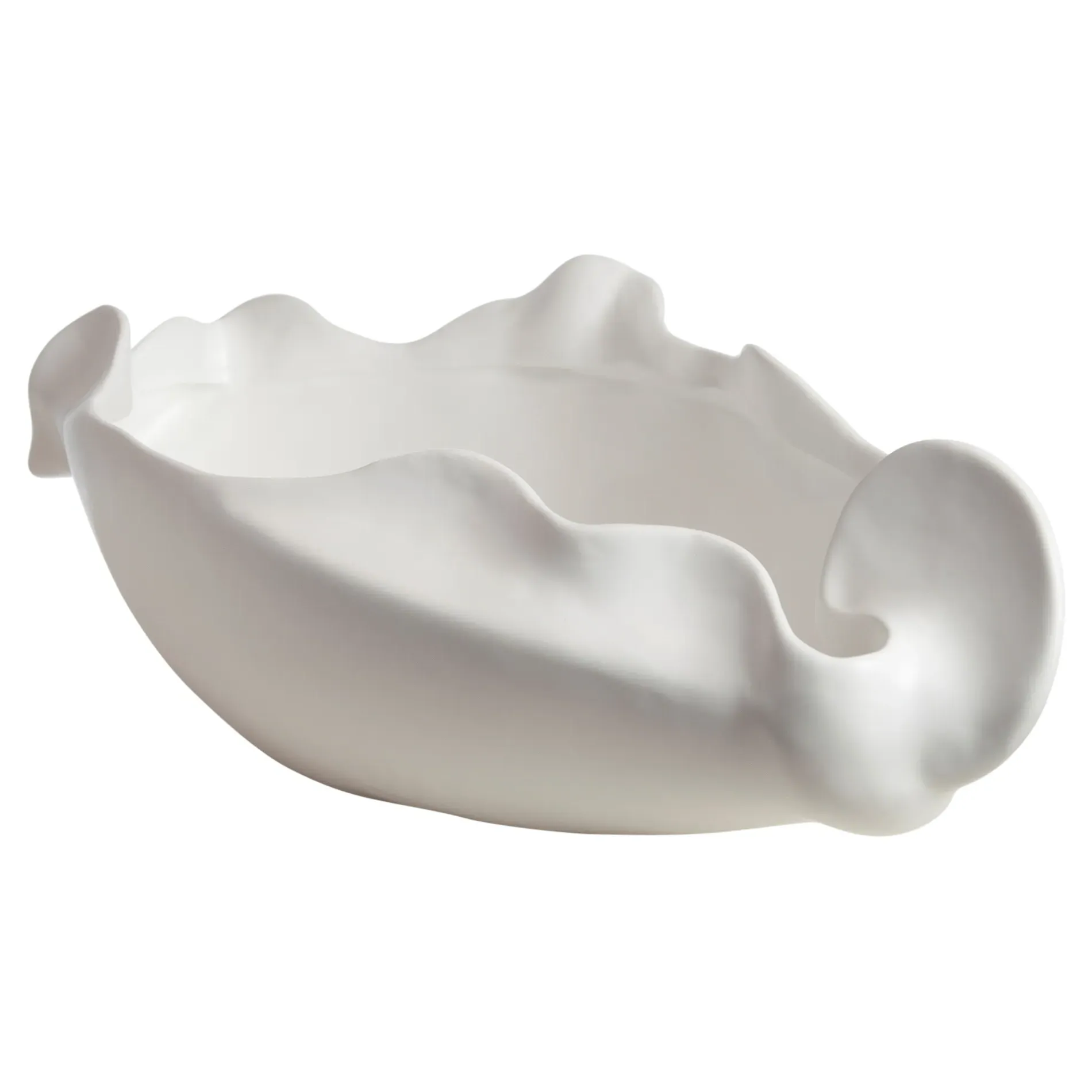 Samuel Large Decorative Bowl - White, Ceramic