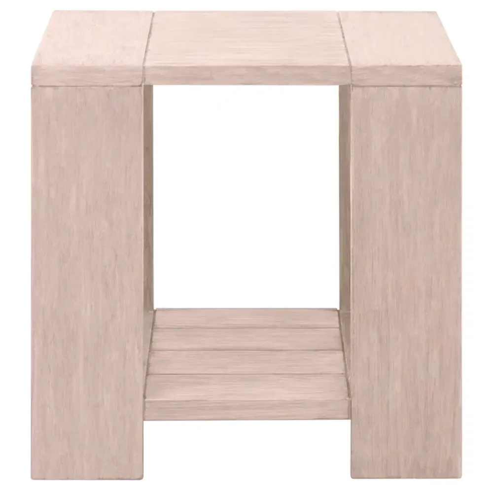 Samuel Square Outdoor End Table - Brown, Teak