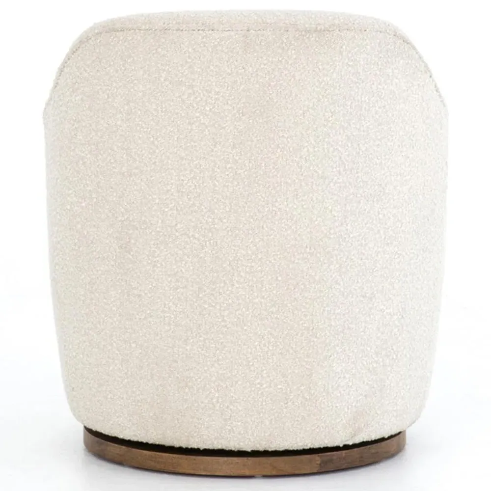 Samuel Swivel Arm Chair - Beige, Boucle