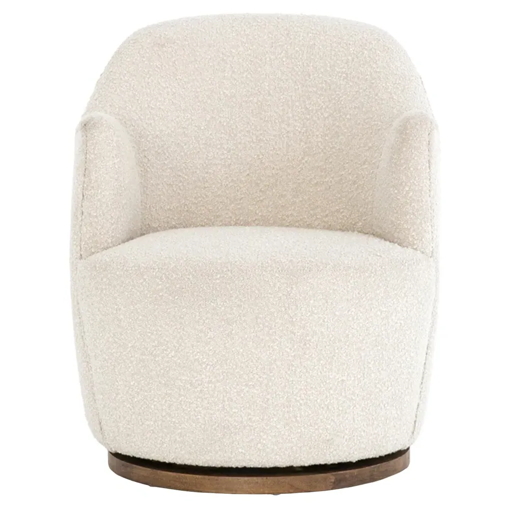 Samuel Swivel Arm Chair - Beige, Boucle image