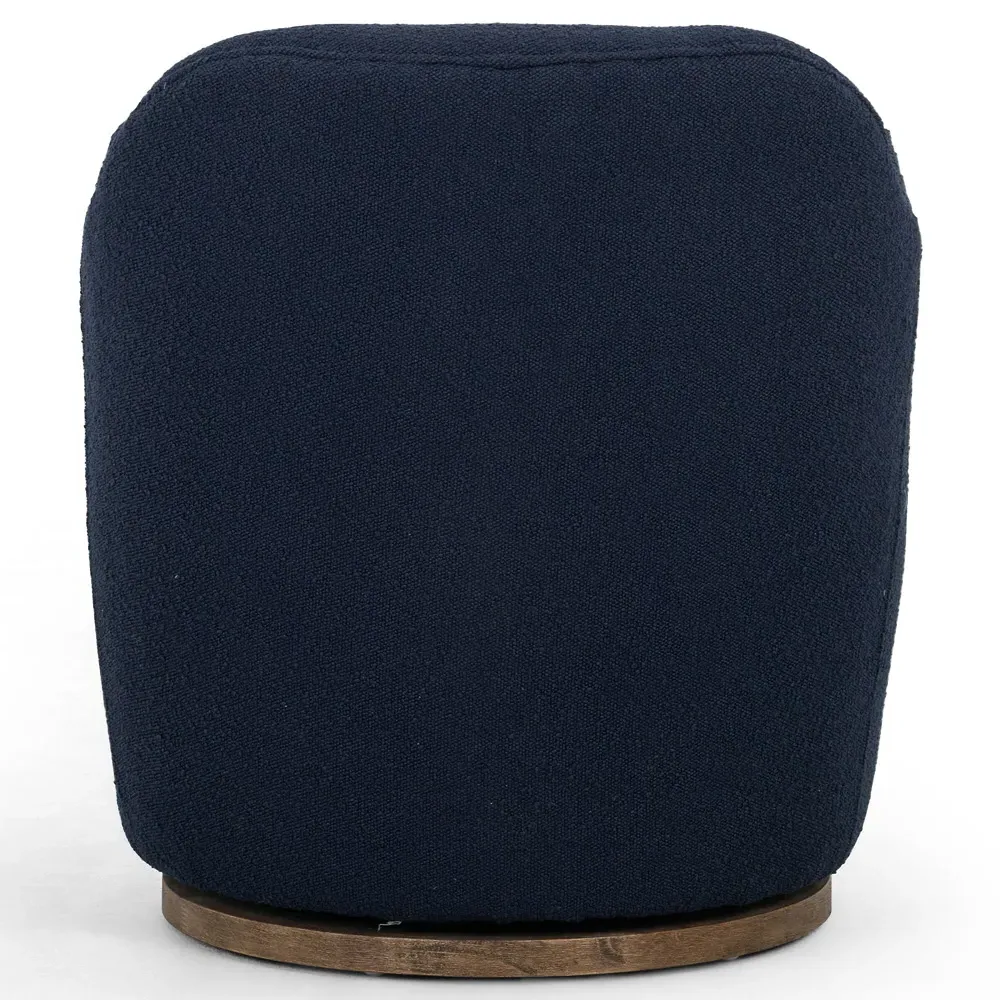 Samuel Swivel Arm Chair - Blue, Boucle