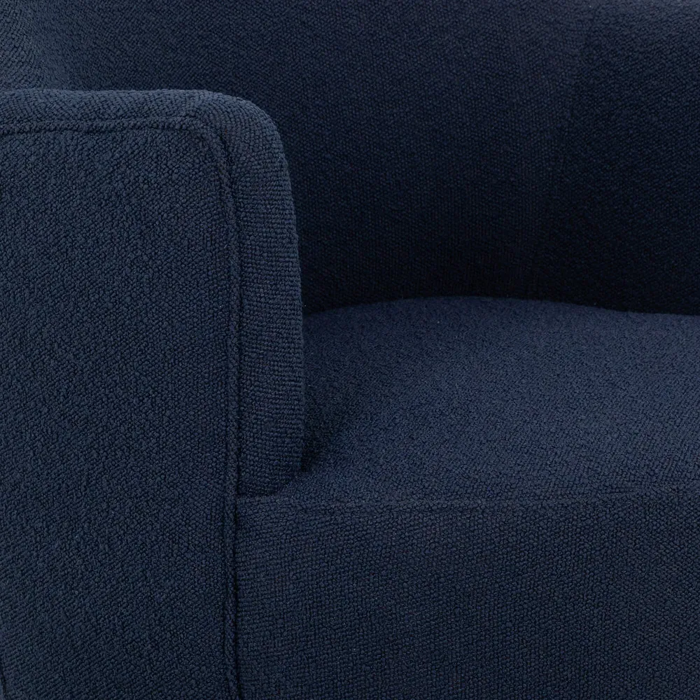 Samuel Swivel Arm Chair - Blue, Boucle