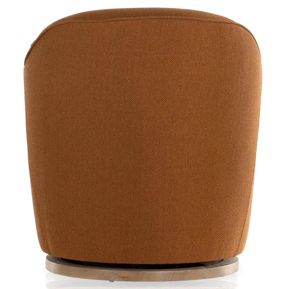 Samuel Swivel Arm Chair - Brown, Wood