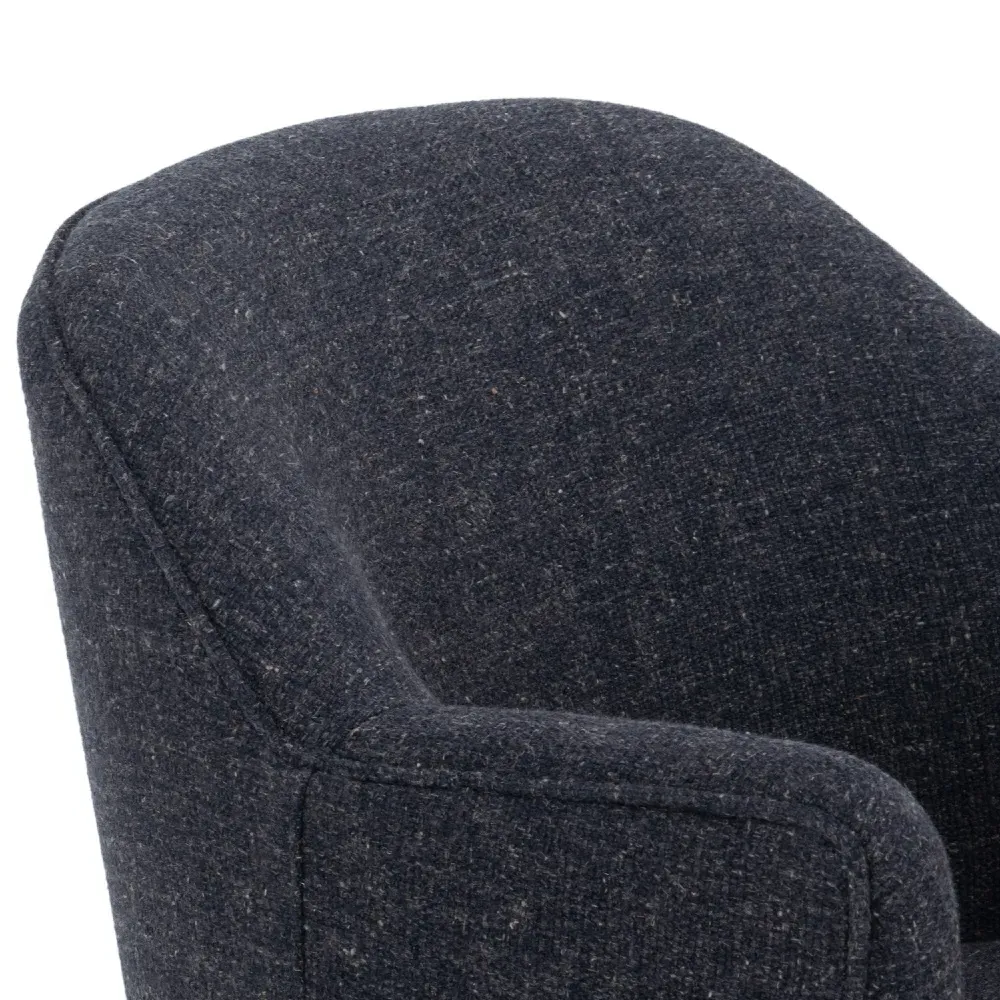Samuel Swivel Arm Chair - Grey, Performance Fabric
