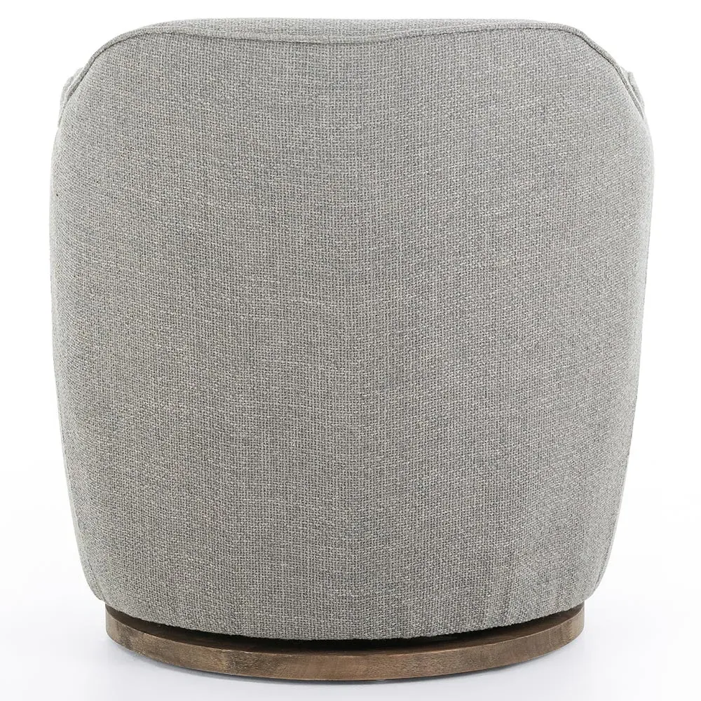 Samuel Swivel Arm Chair - Silver Grey, Performance Fabric