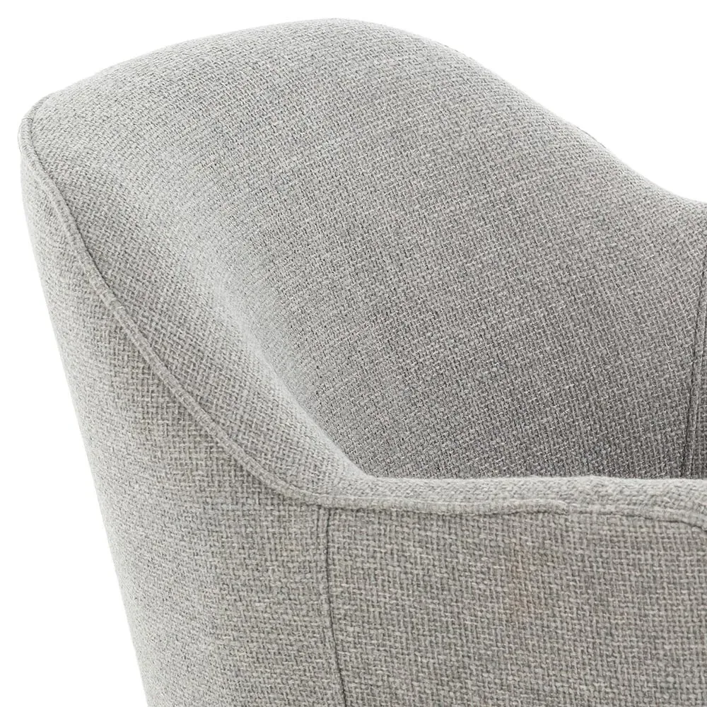 Samuel Swivel Arm Chair - Silver Grey, Performance Fabric