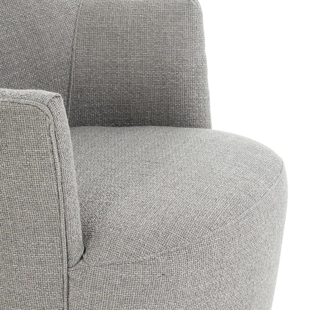 Samuel Swivel Arm Chair - Silver Grey, Performance Fabric