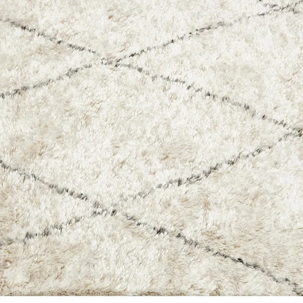 Sanaya Diamond Patterned Hand Knotted Rug - Beige, Wool