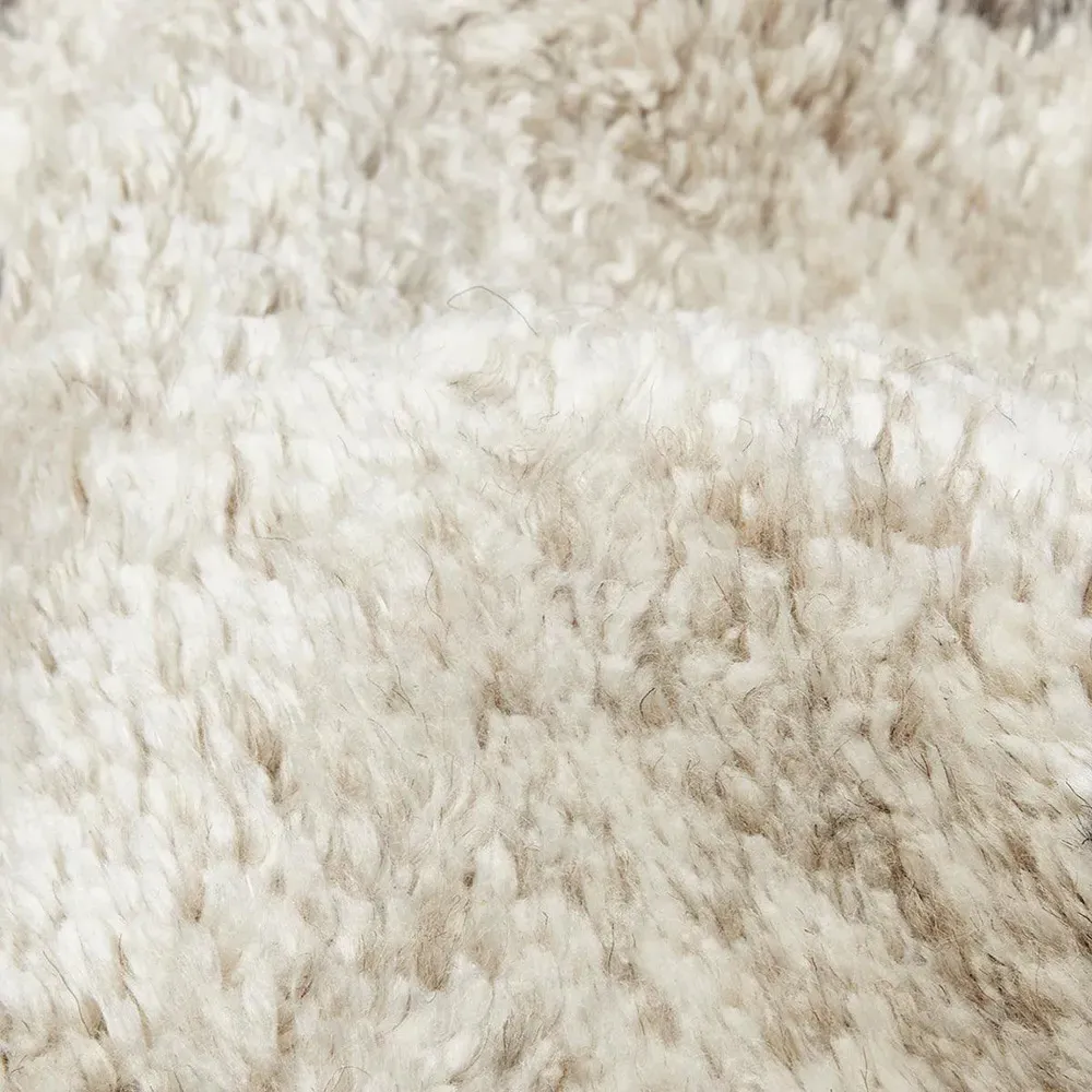 Sanaya Diamond Patterned Hand Knotted Rug - Beige, Wool