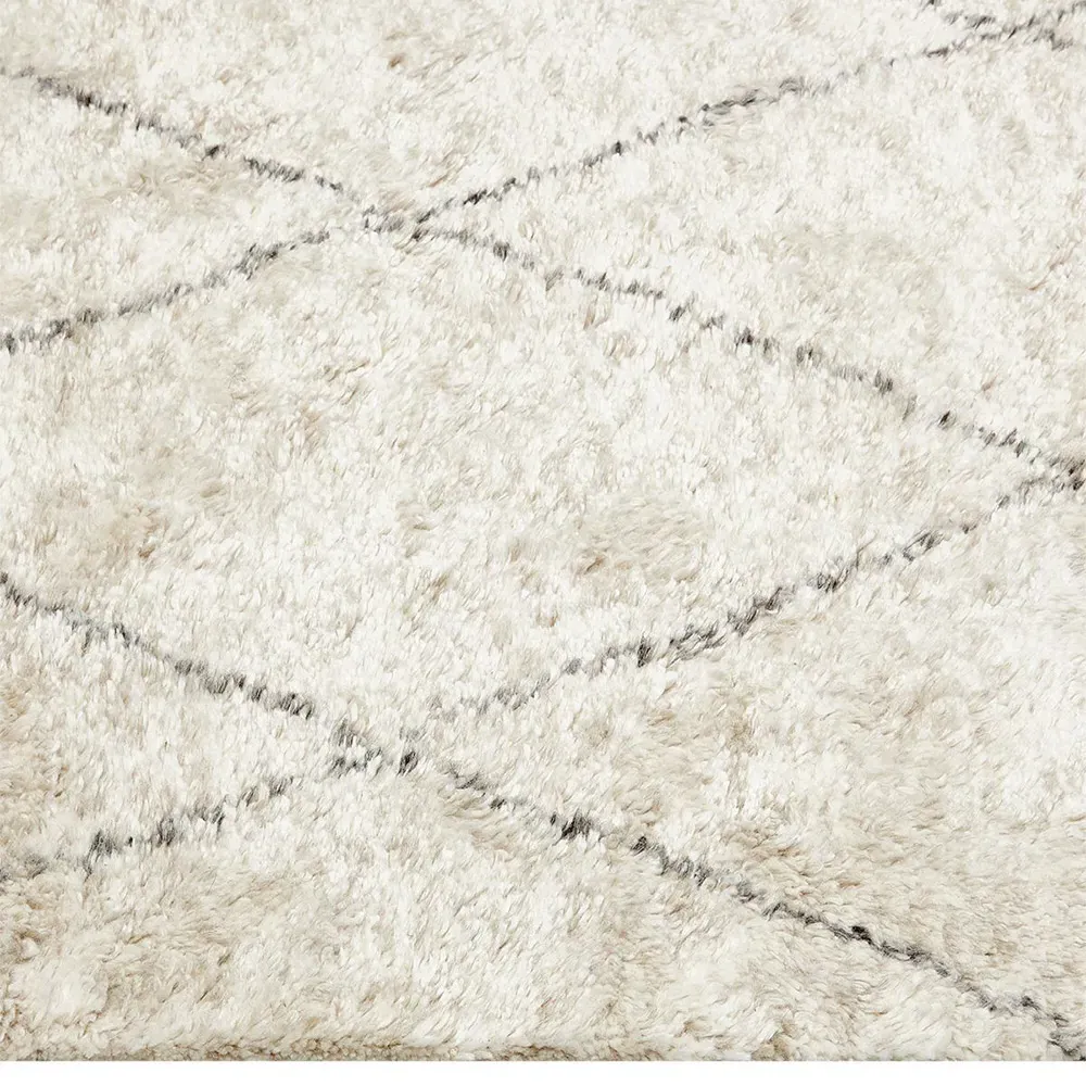 Sanaya Diamond Patterned Hand Knotted Rug - Beige, Wool