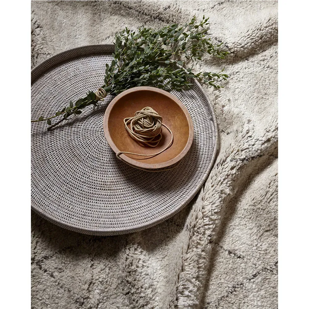 Sanaya Diamond Patterned Hand Knotted Runner - Beige, Wool