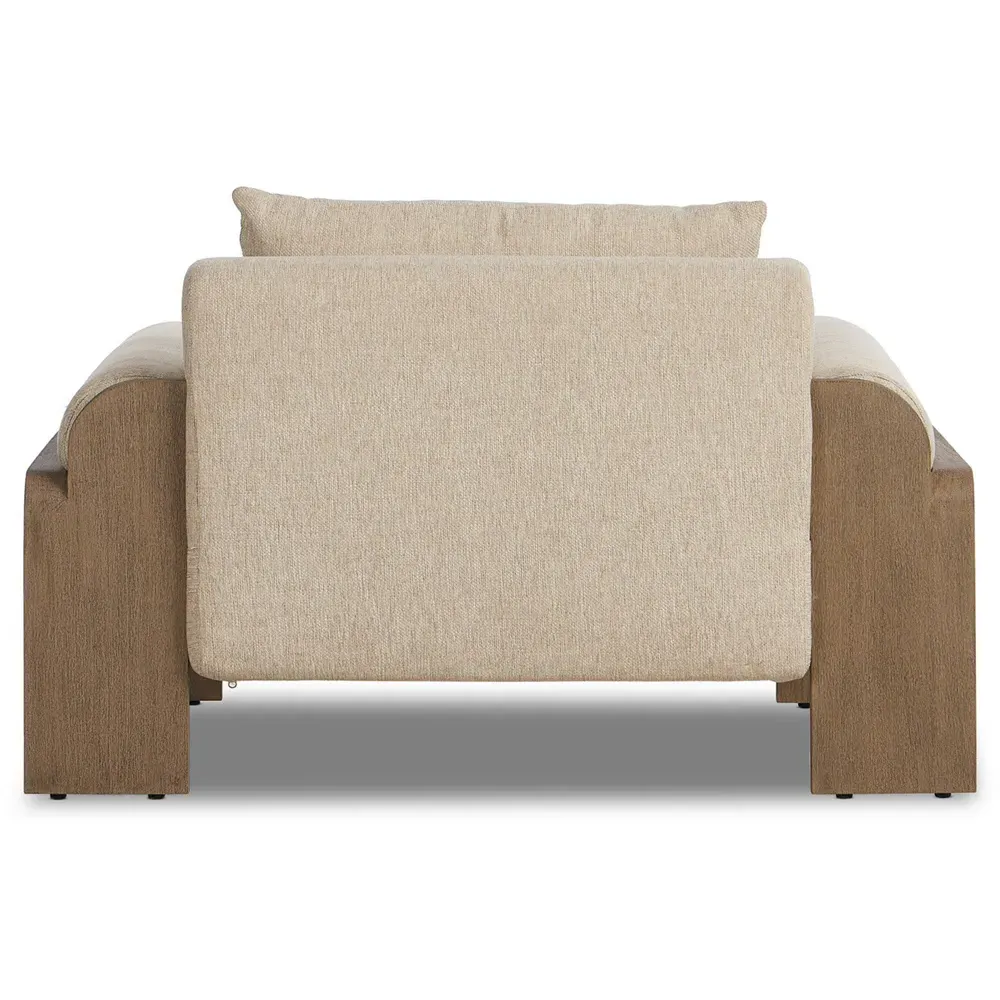 Sandari Upholstered Teak Outdoor Chair - Beige