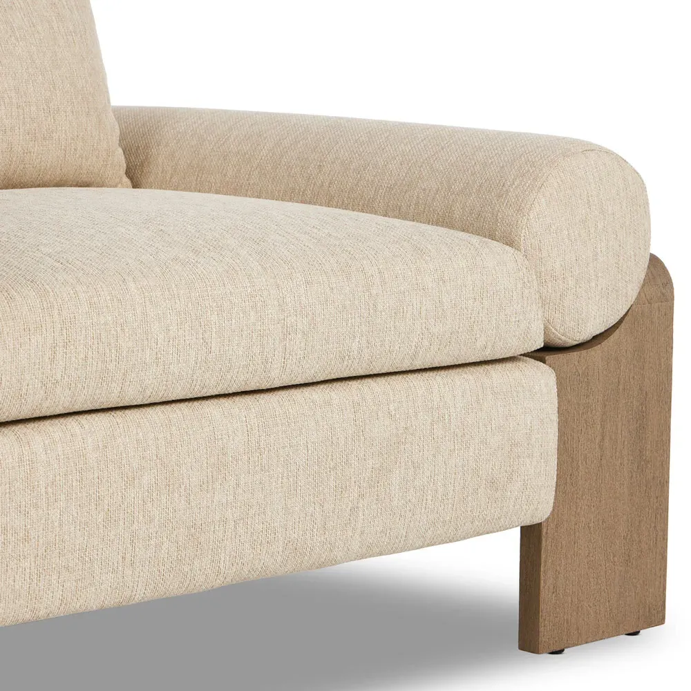 Sandari Upholstered Teak Outdoor Chair - Beige