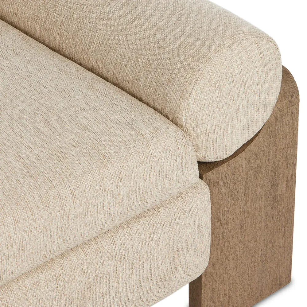 Sandari Upholstered Teak Outdoor Chair - Beige